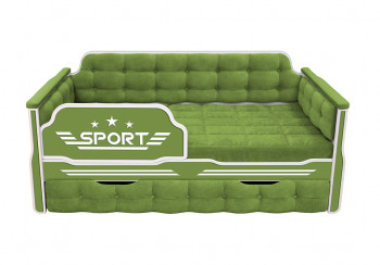 Кровать 170 серии Спорт 1 ящик 76 Зелёный (мягкие боковые накладки) в Оби - ob.mebel54.com | фото