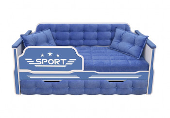 Кровать 170 серии Спорт 1 ящик 85 Синий (подушки) в Оби - ob.mebel54.com | фото