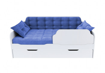 Кровать 170 серии Спорт Лайт 1 ящик 85 Синий (подушки) в Оби - ob.mebel54.com | фото
