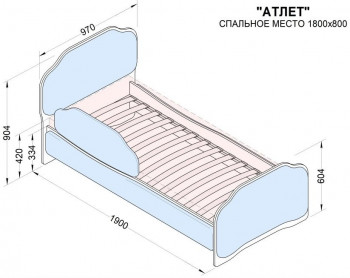 Кровать 180 Атлет 02 Бежевый (мягкий бортик) в Оби - ob.mebel54.com | фото