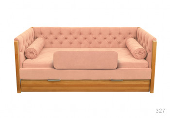 Кровать 180 серии Леди + ящик 15 Бледно-розовый (мягкий бортик/подушка валик) в Оби - ob.mebel54.com | фото