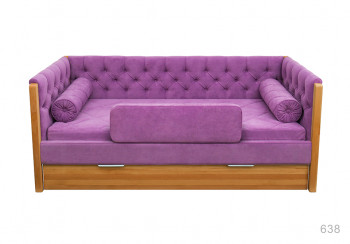 Кровать 180 серии Леди + ящик 32 Фиолетовый (мягкий бортик/подушка валик) в Оби - ob.mebel54.com | фото