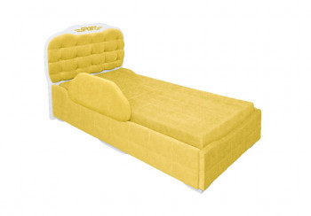 Кровать 190 Атлет Lux 74 Жёлтый (мягкий бортик) в Оби - ob.mebel54.com | фото