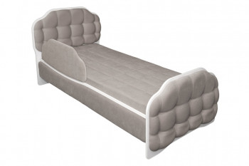 Кровать 190 Атлет Lux 96 Серый (мягкий бортик) в Оби - ob.mebel54.com | фото