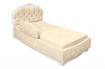 Кровать 190 Гармония Lux 02 Бежевый (мягкий бортик) в Оби - ob.mebel54.com | фото