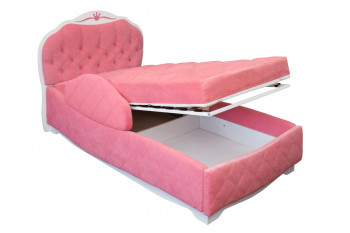 Кровать 190 Гармония Lux 32 Фиолетовый (мягкий бортик) в Оби - ob.mebel54.com | фото