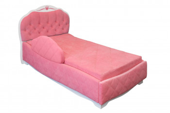 Кровать 190 Гармония Lux 36 Розовый (мягкий бортик) в Оби - ob.mebel54.com | фото