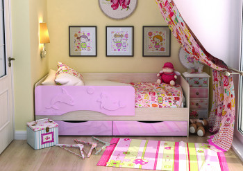 Кровать Алиса КР-812 1,6 Белфорд/Розовый металлик в Оби - ob.mebel54.com | фото
