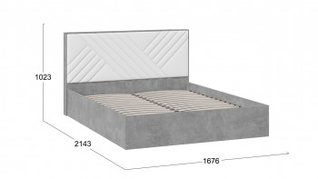 Кровать без ПМ «Хилтон» Тип 1 Ателье светлый/Белый в Оби - ob.mebel54.com | фото