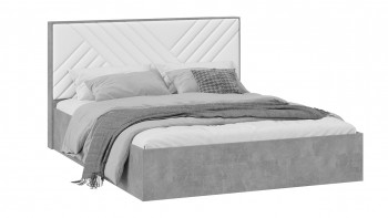 Кровать без ПМ «Хилтон» Тип 1 Ателье светлый/Белый в Оби - ob.mebel54.com | фото