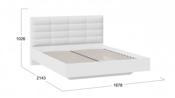 Кровать без подъемного механизма «Агата» Белый в Оби - ob.mebel54.com | фото