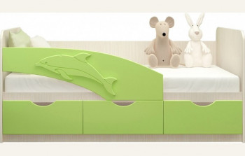 Кровать детская 1,8м Дельфин (Салатовый металлик) в Оби - ob.mebel54.com | фото
