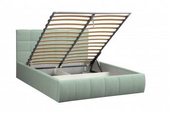 Кровать "Диана" ш. 1600 (Н=1010мм) (жаккард аква) в Оби - ob.mebel54.com | фото