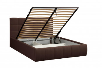 Кровать "Диана" ш. 1600 (Н=1010мм) (жаккард шоколад) в Оби - ob.mebel54.com | фото