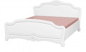 Кровать двойная 1400х2000 (комплект) Лотос (Белый/Белый Глянец) в Оби - ob.mebel54.com | фото