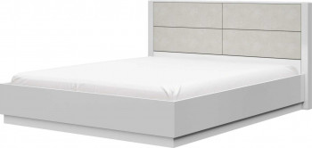 Кровать двойная 1400х2000 Вива (Белый/Белый глянец/Платина) в Оби - ob.mebel54.com | фото
