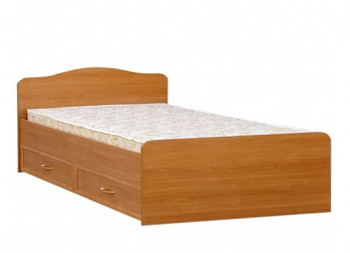 Кровать двойная с ящиками 1400-1 без матраса (круглые спинки) Вишня Оксфорд в Оби - ob.mebel54.com | фото