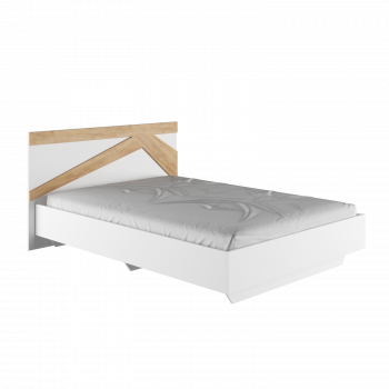 Кровать двухспальная 1,4м Теодора (белый/дуб крафт золотой) в Оби - ob.mebel54.com | фото