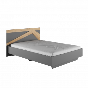 Кровать двухспальная 1,4м Теодора (графит/дуб крафт золотой) в Оби - ob.mebel54.com | фото