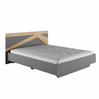 Кровать двухспальная 1,6м Теодора (графит/дуб крафт золотой) в Оби - ob.mebel54.com | фото