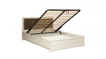 Кровать двуспальная Сохо(бетон пайн белый/под-мех/1644) в Оби - ob.mebel54.com | фото