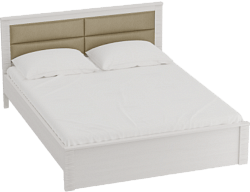 Кровать Элана 1200 с основанием Бодега белая в Оби - ob.mebel54.com | фото