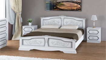 Кровать Елена из массива сосны 1400*2000 Белый Жемчуг в Оби - ob.mebel54.com | фото