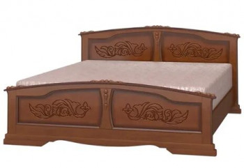 Кровать Елена из массива сосны 1400*2000 Орех в Оби - ob.mebel54.com | фото