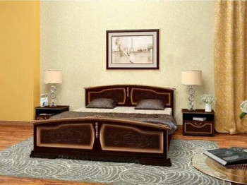 Кровать Елена из массива сосны 800*2000 Орех в Оби - ob.mebel54.com | фото