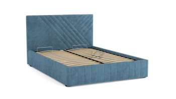 Кровать Гамма ш. 1400 (без основания для хранения) (велюр тенерифе дасти блю) в Оби - ob.mebel54.com | фото