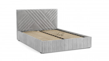 Кровать Гамма ш. 1400 (без основания для хранения) (велюр тенерифе грей) в Оби - ob.mebel54.com | фото
