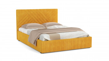 Кровать Гамма ш. 1400 (без основания для хранения) (велюр тенерифе куркума) в Оби - ob.mebel54.com | фото