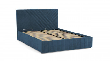 Кровать Гамма ш. 1400 (без основания для хранения) (велюр тенерифе океан) в Оби - ob.mebel54.com | фото