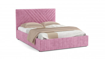 Кровать Гамма ш. 1400 (без основания для хранения) (велюр тенерифе розовый) в Оби - ob.mebel54.com | фото