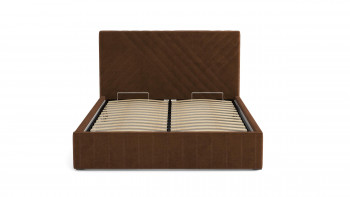 Кровать Гамма ш. 1400 (без основания для хранения) (велюр тенерифе шоколад) в Оби - ob.mebel54.com | фото