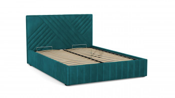 Кровать Гамма ш. 1400 (с основанием для хранения) (велюр тенерифе изумруд) в Оби - ob.mebel54.com | фото