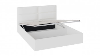 Кровать «Глосс» с мягкой обивкой и подъемным механизмом тип 1 (1400) (Белая) в Оби - ob.mebel54.com | фото