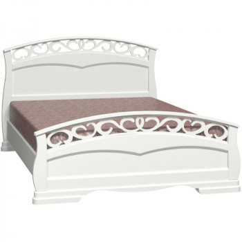 Кровать Грация-1 из массива сосны 1600*2000 Белый античный в Оби - ob.mebel54.com | фото
