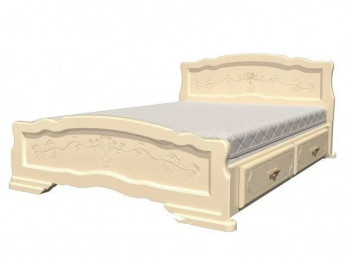 Кровать Карина-6 с ящиками из массива сосны 900*2000 Белый Жемчуг в Оби - ob.mebel54.com | фото