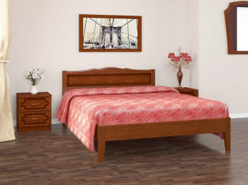 Кровать Карина-7 из массива сосны 1200*2000 Орех в Оби - ob.mebel54.com | фото