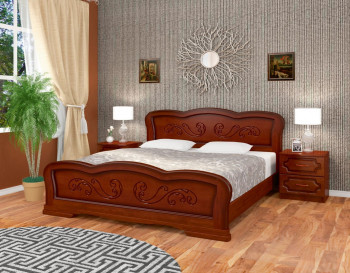 Кровать Карина-8 из массива сосны 1400*2000 Орех в Оби - ob.mebel54.com | фото
