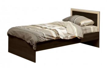 Кровать одинарная 21.55 (шир. 900) с настилом (венге/профиль дуб линдберг)/осн. в Оби - ob.mebel54.com | фото