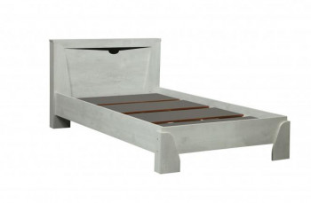 Кровать одинарная 33.07 с настилом "Лючия" (ш. 900)/(бетон пайн белый / венге / белый) в Оби - ob.mebel54.com | фото