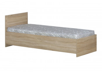 Кровать одинарная 800-2 без матраса (прямые спинки) Дуб Сонома в Оби - ob.mebel54.com | фото