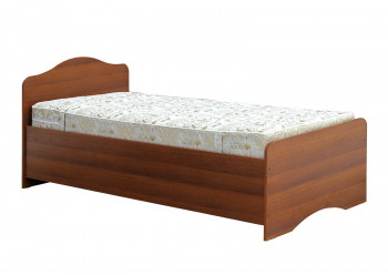 Кровать одинарная 900-1 без матраса (круглые спинки) Орех Таволато в Оби - ob.mebel54.com | фото
