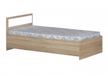 Кровать одинарная 900-2 без матраса (прямые спинки) Дуб Сонома в Оби - ob.mebel54.com | фото