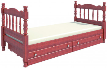 Кровать одинарная Аленка из массива сосны 800*1890 Орех в Оби - ob.mebel54.com | фото