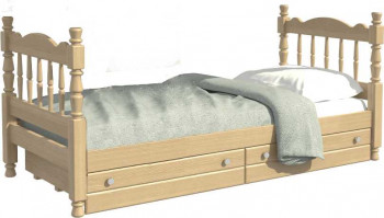 Кровать одинарная Аленка из массива сосны 800*1890 Сосна в Оби - ob.mebel54.com | фото
