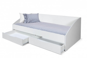 Кровать одинарная "Фея - 3" (симметричная) New/(белый / белый / ДВПО: белый) в Оби - ob.mebel54.com | фото