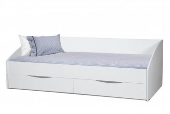 Кровать одинарная "Фея - 3" (симметричная) New/(белый / белый / ДВПО: белый) в Оби - ob.mebel54.com | фото